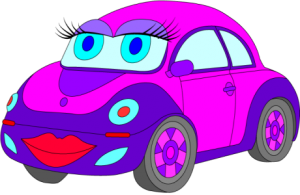 a pink car